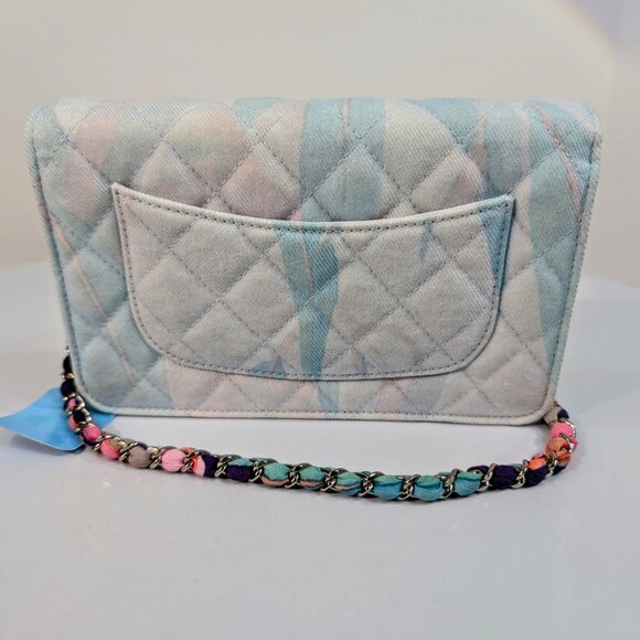 Chanel Jungle Jeans Quilted Fabric Wallet On Chain (WOC) - Picture 4 of 16